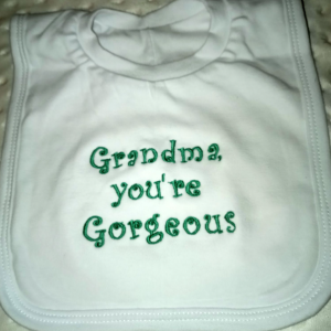 embroidered grandma bib
