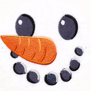 snowman face embroidered bib