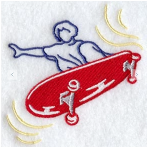 skateboard embroidered bib
