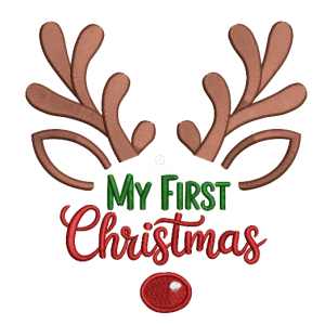 my first christmas reindeer bib